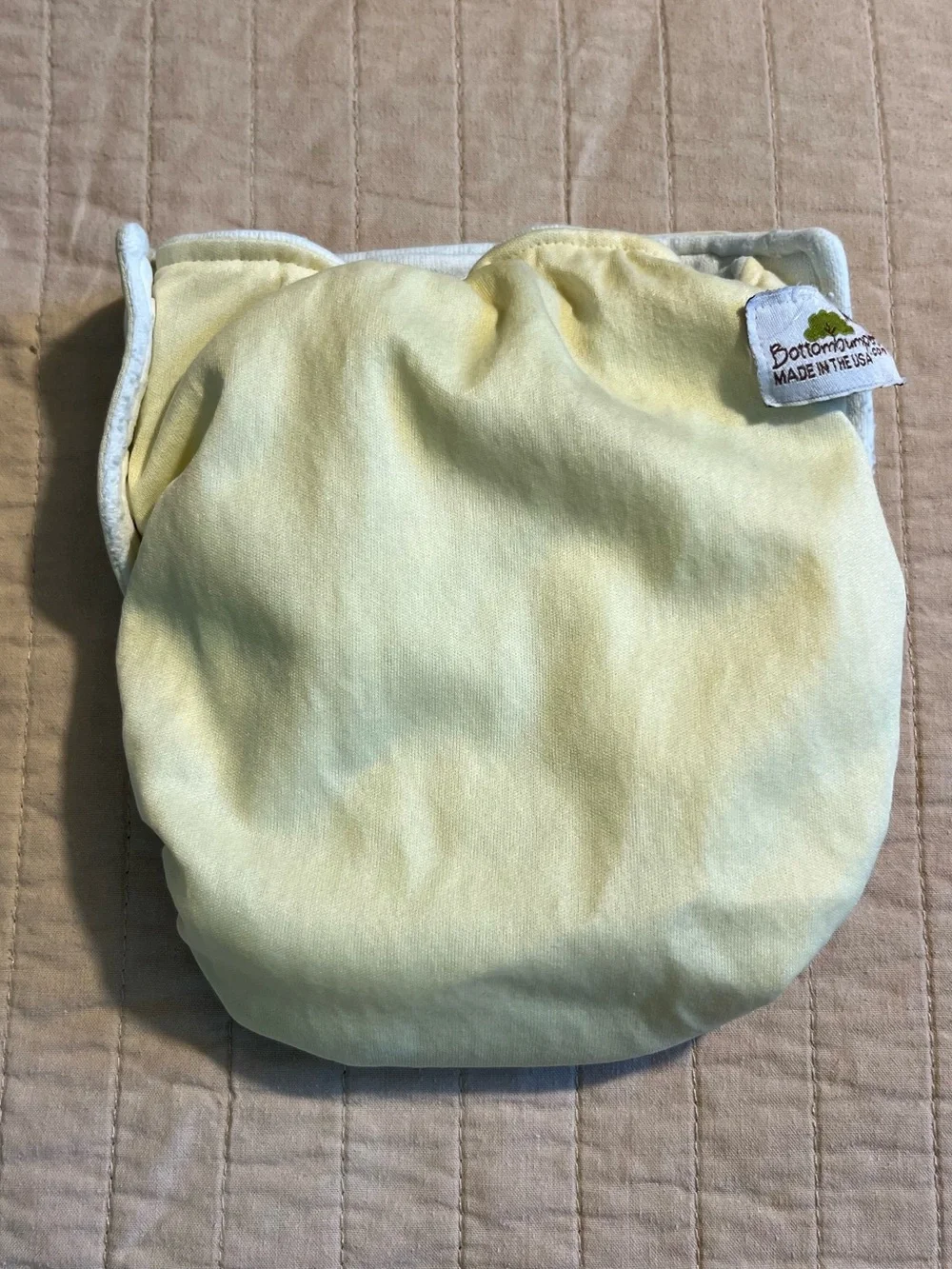 Bottom Bumpers Adjustable Soft Yellow Snap Cloth Diaper Cover